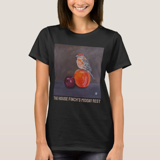 Husfinkens middagsvila Målning av Alfred Fox T Shirt (Framsida)