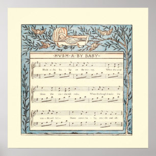 hush baby plantskola, rhyme poster