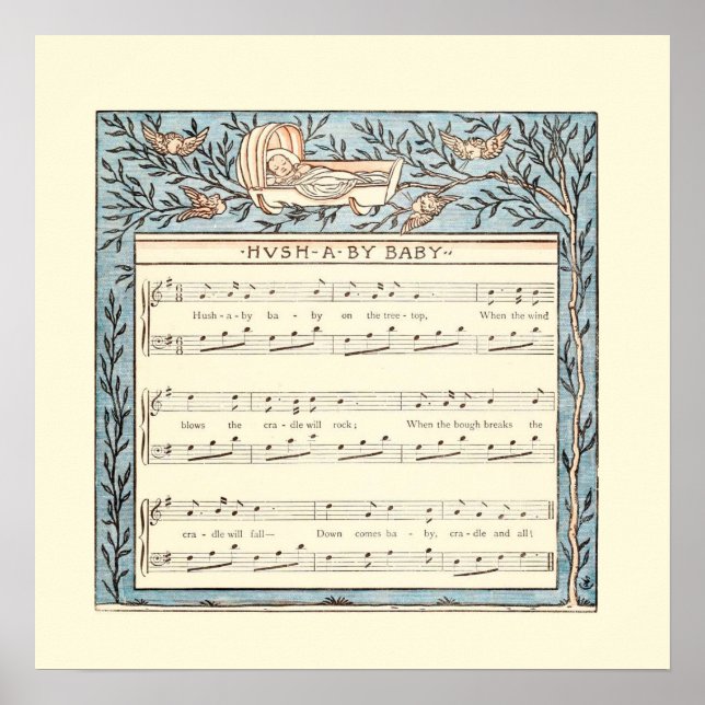 hush baby plantskola, rhyme poster (Framsidan)