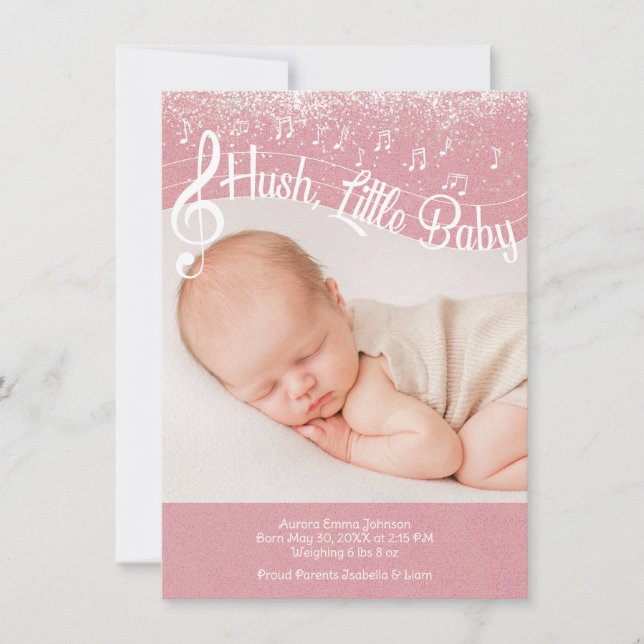 Hush, Little Baby Flat Announcement Card Meddelande (Framsida)