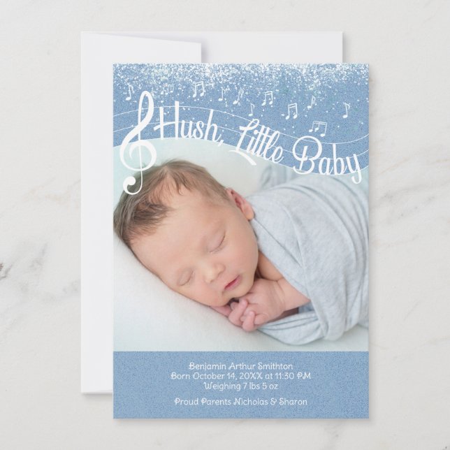 Hush, Little Baby Flat Announcement Card Meddelande (Framsida)