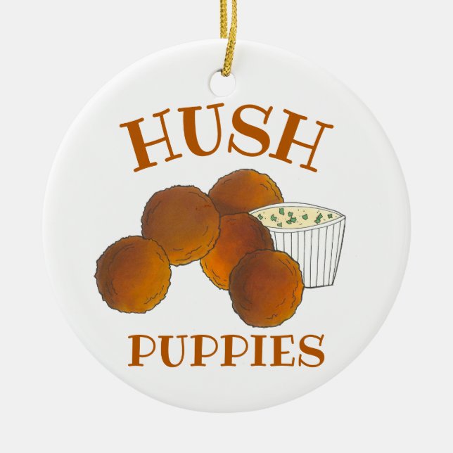 Hush Puppies Southern Soul Food Foodie Julgransprydnad Keramik (Framsidan)