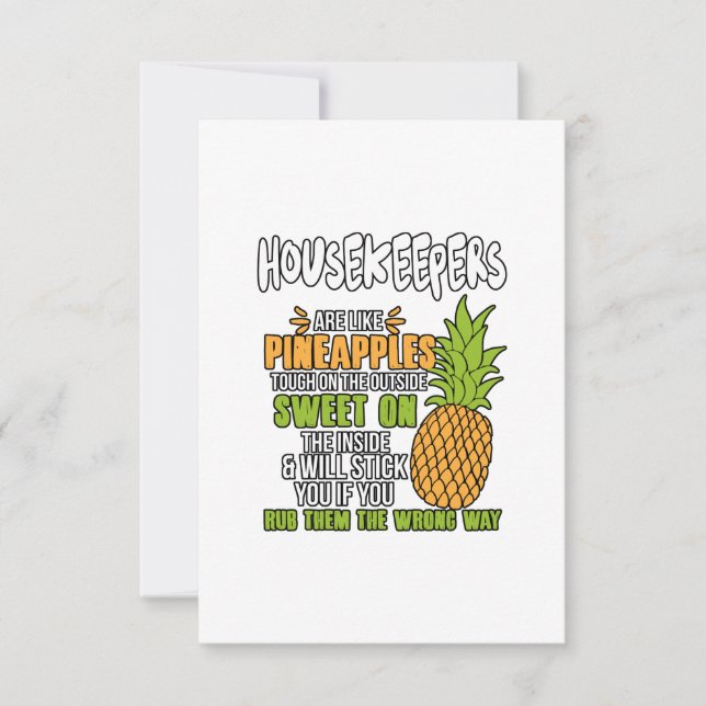 Hushållare är som ananas. tack kort (Framsida)