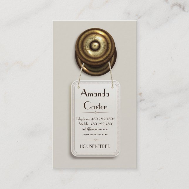 Hushållare Maid Hotel Reception Motel Visitkort (Framsida)