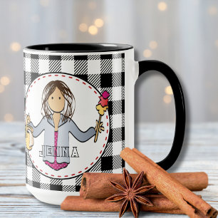 Hushållare Städning Dam Tecknad Tack Gift Mugg