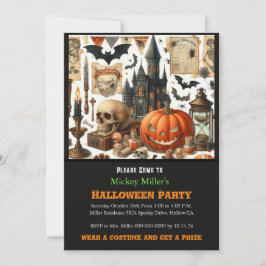 Hushållens kids Costume Party Halloween Inbjudningar
