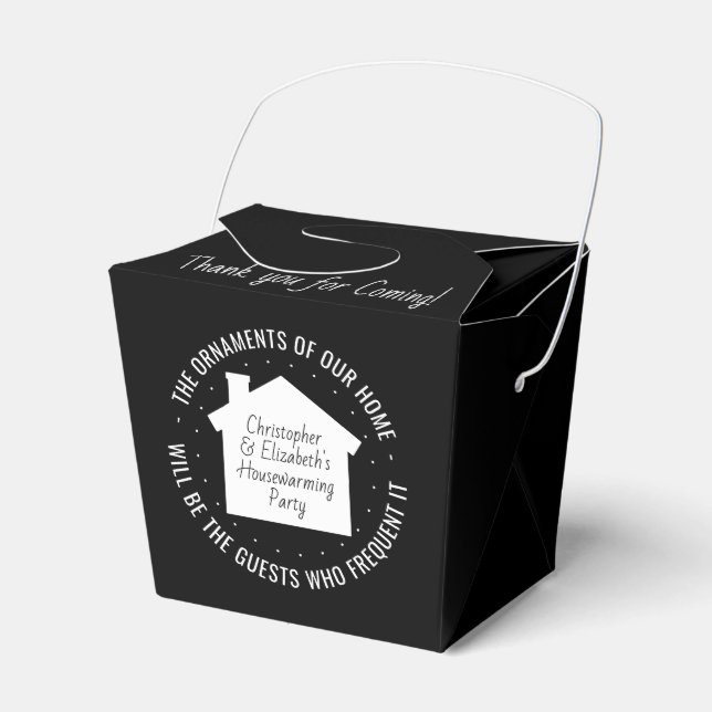Hushållens Party Tack Black & White-Elegant Presentaskar (Framsidan Sidan)