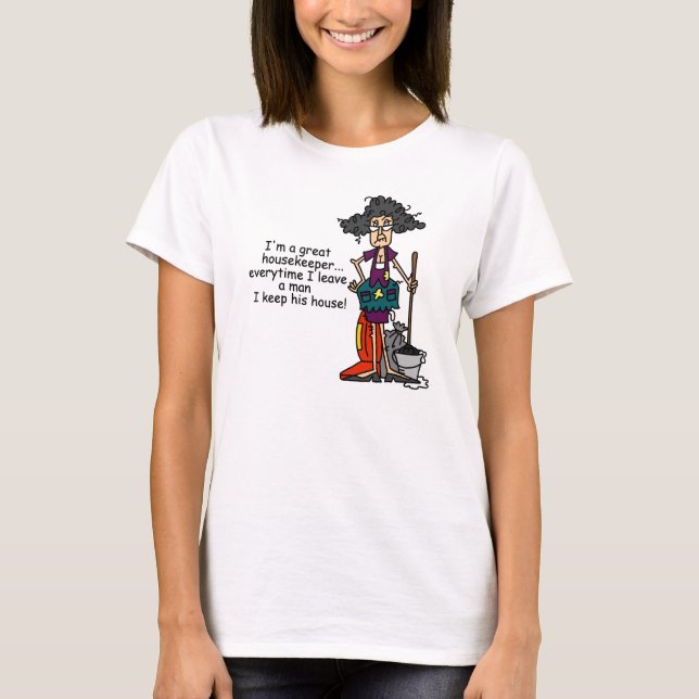 Hushållerskahumor Tee Shirt (Framsida)