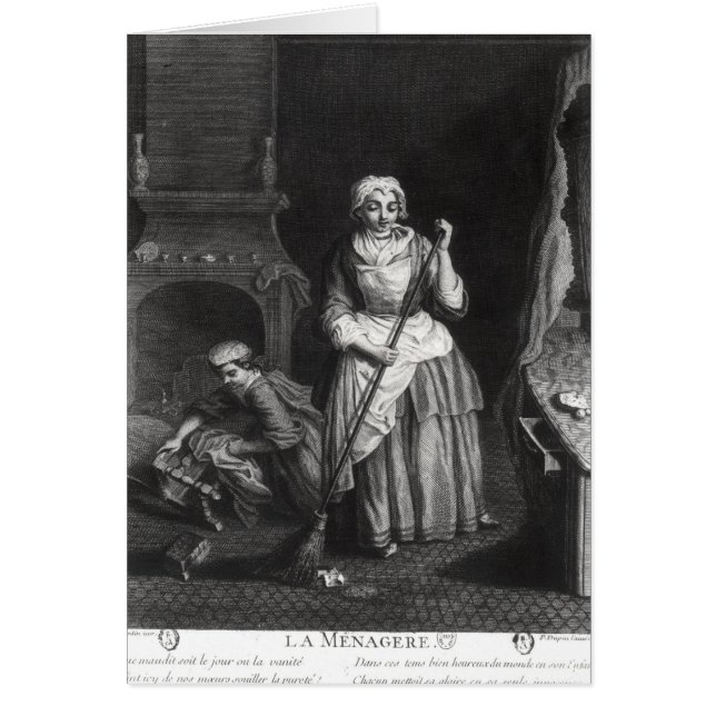 Hushållerskan Hälsningskort (Framsidan)