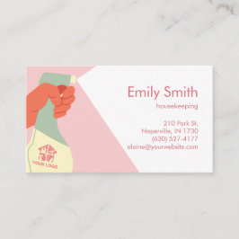 Hushållningstjänster Hand Städning Spray QR-kod Visitkort