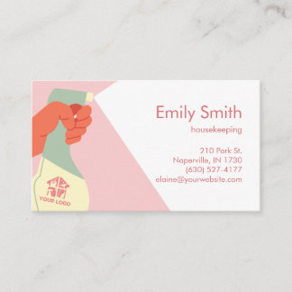 Hushållningstjänster Hand Städning Spray QR-kod Visitkort