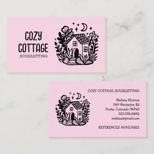 Hushållsbarnvakten Hemmatsmatsmatsbeläggning Art A Visitkort (Fram/baksida)