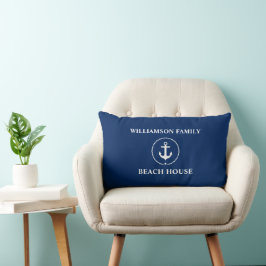Hushållsfamiljen Namn Anchor Navy Blue Lumbarkudde