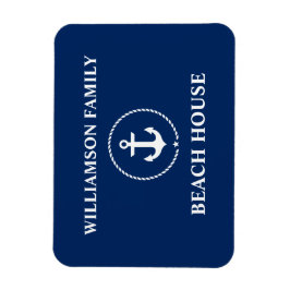 Hushållsfamiljen Namn Anchor Navy Blue Magnet