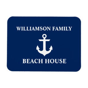 Hushållsfamiljen Namn Anchor Navy Blue Magnet