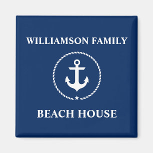 Hushållsfamiljen Namn Anchor Navy Magnet