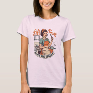 Hushållsfrun Funny Life Citote Life är Kort T Shirt