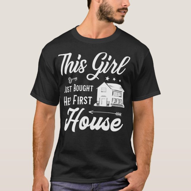 Hushållsgåva för kvinnor - hennes första hus t shirt (Framsida)
