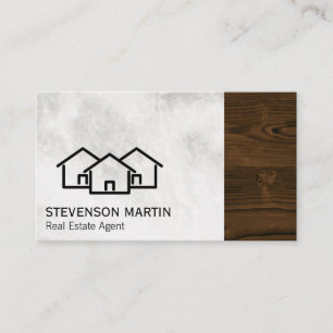 Hushållsikon Marble Trä Grain Trim Visitkort