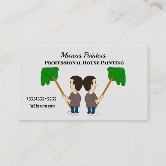 Hushållsmålare för Professionell av personmålnings Visitkort (Framsida)