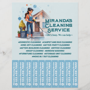 Hushållsrengöring Städhjälp Service Folder Avrivba Reklamblad