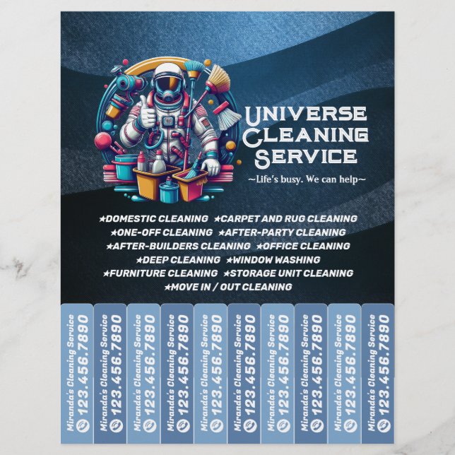 Hushållsrengöring Städhjälp Service Folder Avrivba Reklamblad (Framsidan)