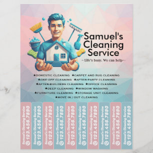 Hushållsrengöring Städhjälp Service Folder Avrivba Reklamblad