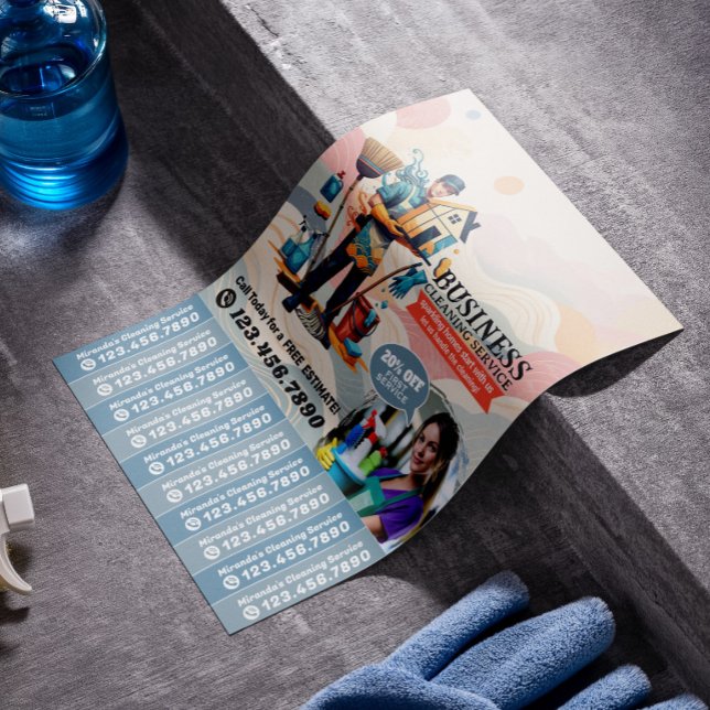 Hushållsrengöring Städhjälp Service Folder Avrivba Reklamblad (Skapare uppladdad)