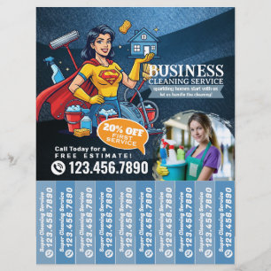 Hushållsrengöring Städhjälp Service Folder Avrivba Reklamblad