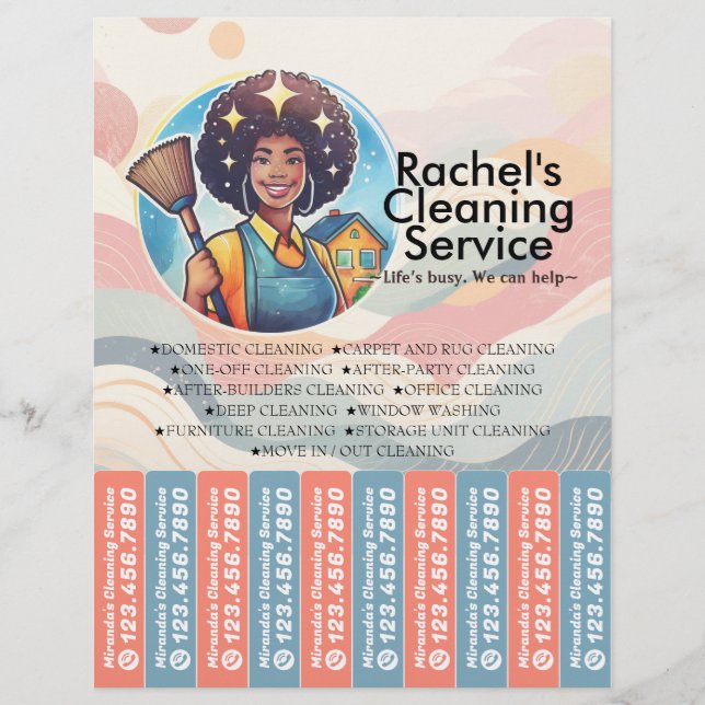 Hushållsrengöring Städhjälp Service Folder Avrivba Reklamblad (Framsidan)