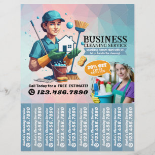 Hushållsrengöring Städhjälp Service Folder Avrivni Reklamblad