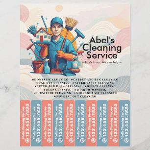 Hushållsrengöring Städhjälp Service Folder Avrivni Reklamblad