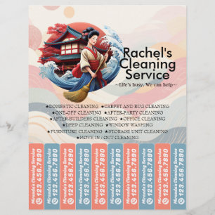 Hushållsrengöring Städhjälp Service Folder Riv Av Reklamblad