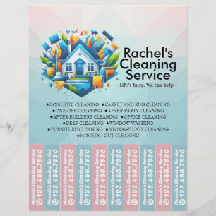 Hushållsrengöring Städhjälp Service Folder Riv av Reklamblad