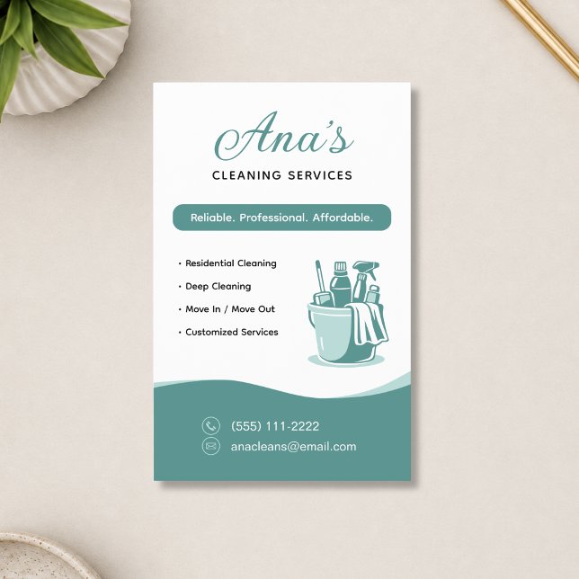 Hushållsrengöringstjänster Teal Flygblad (House Cleaning Services Teal Flyer)