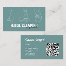 Hushållsrensningstjänst Modern Teal QR-kod