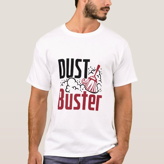 Hushållsskötare Städning dammbygge i Dam T Shirt (Framsida)