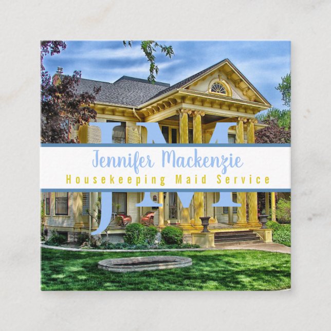 Hushållsskötseltjänsten Städning rent hem Fyrkantigt Visitkort (Framsida)