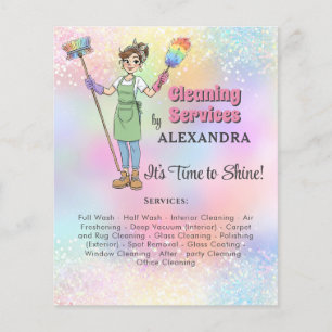 Hushållsstädhjälp Städtjänst Glitterfolder Flygblad