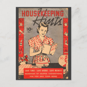 Hushållstips 10 cent Vintage vykort