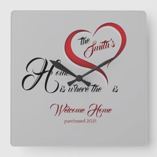 Hushållsuppvärmning Fyrkantig Klocka (Framsida)