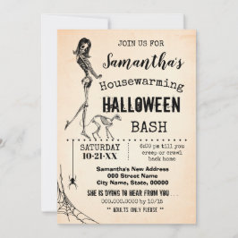Hushållsuppvärmning, Halloween fest flicka och kat Inbjudningar