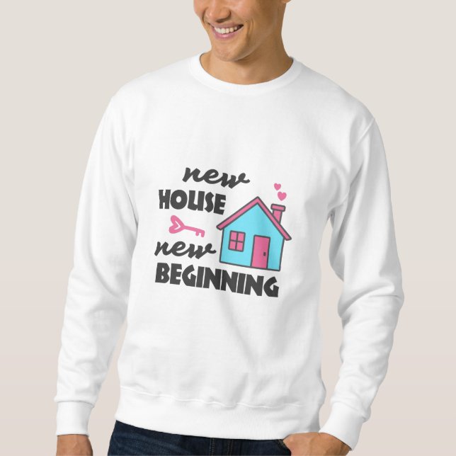 Hushållsuppvärmning party New House New Beginning Lång Ärmad Tröja (Framsida)