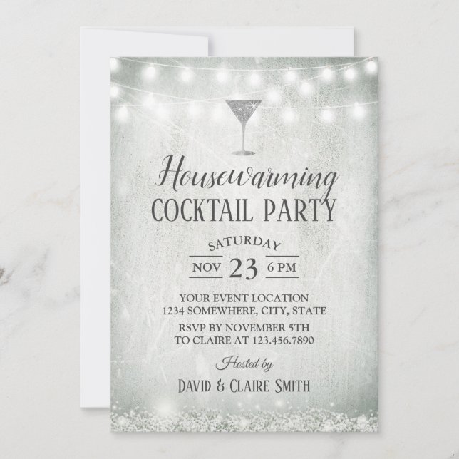 Hushållsvärmaren Cocktail Party Rustic Baby's Band Inbjudningar (Framsida)