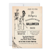 Hushållsvärmarfamiljen Halloween fest Skeletons