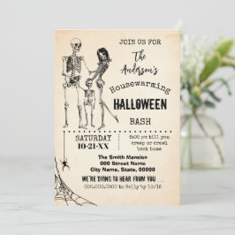 Hushållsvärmarfamiljen Halloween fest Skeletons Inbjudningar