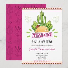 Hushållsvärmartako "Bout A New Home Fiesta Rosa Inbjudningar