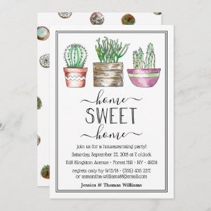 Hushållsväxter i trendiget Party Inbjudningar
