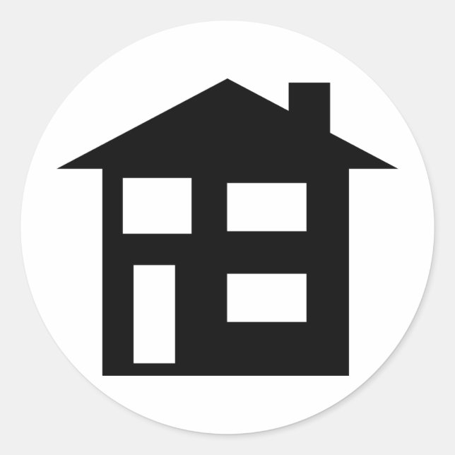 husikon runt klistermärke (Framsida)