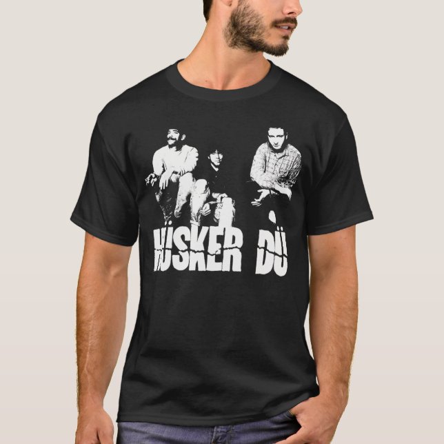 Husker Du - White Stencil T Shirt (Framsida)